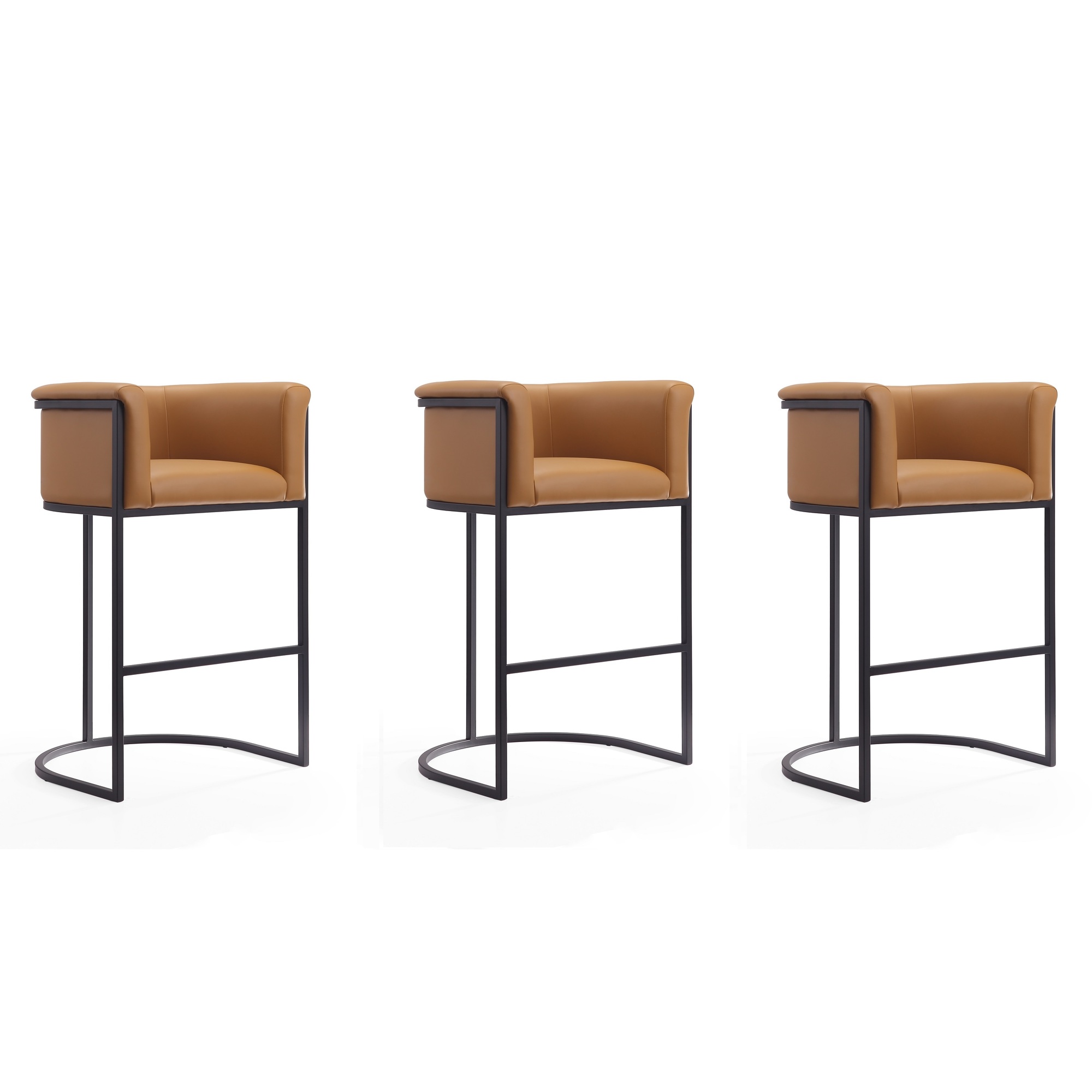 Manhattan Comfort, Cosmopolitan 37.8in. Camel Metal Stool Set of 3 Primary Color Camel, Included (qty.) 3 Model# 3-BS015